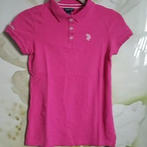 US Polo Pink Polo Shirt Size Small